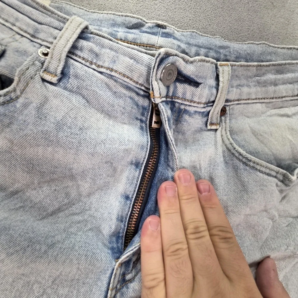 Levis Jeans Mens Selvedge Blue Light Wash Slim Thrashed Fits‎ 34x27